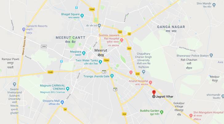 UPAVP Meerut Jagriti Vihar Extn Yojana Location Map
