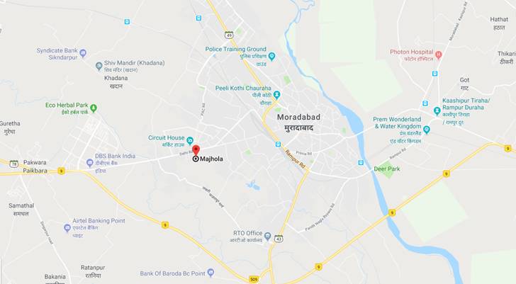 UPAVP Moradabad Majhola Yojana Location Map